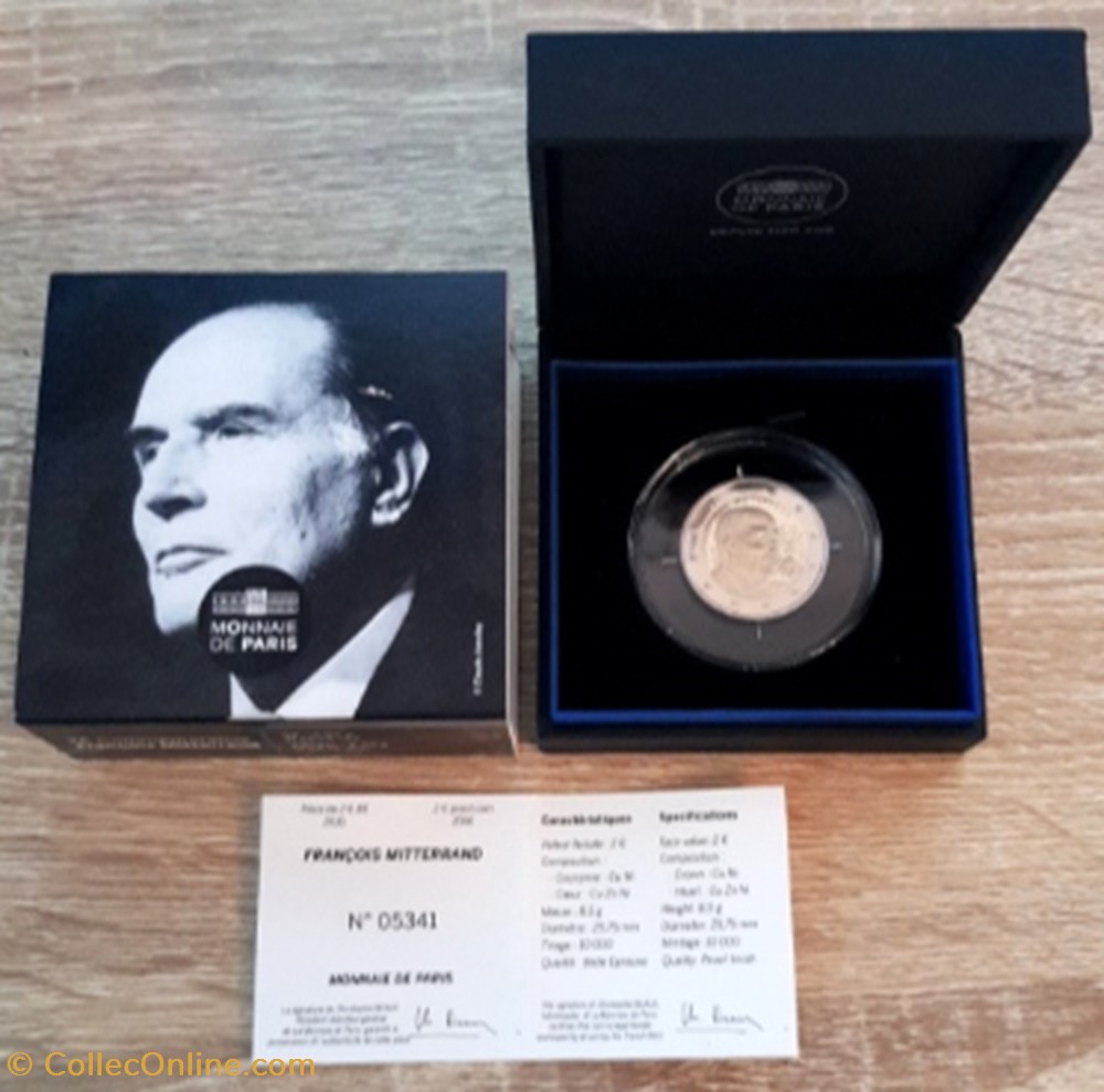 2€ France 2016 - François Mitterrand - BE avec écrin monnaie euro 2 france 2016 francois mitterrand be avec ecrin