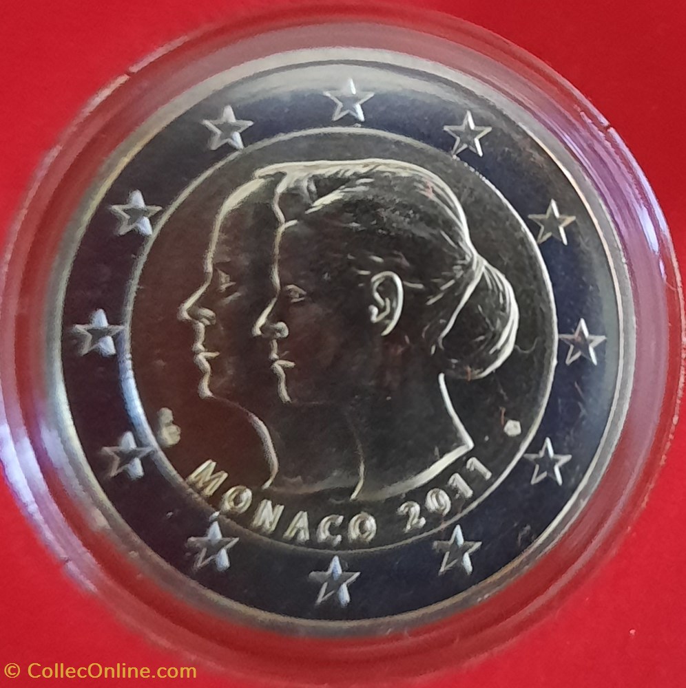 2€ Monaco 2011 - Mariage du Prince Albert et de Charlène Wittstock - BE avec écrin monnaies euros 2 monaco 2011 mariage du prince albert et de charlene wittstock be avec ecrin