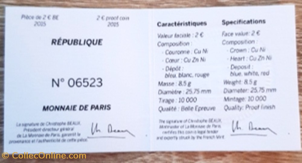2€ France 2015 -225 ans de la Fête de la Fédération - BE avec écrin 3 monnaie euro 2 france 2015 225 ans de la fete de la federation be avec ecrin
