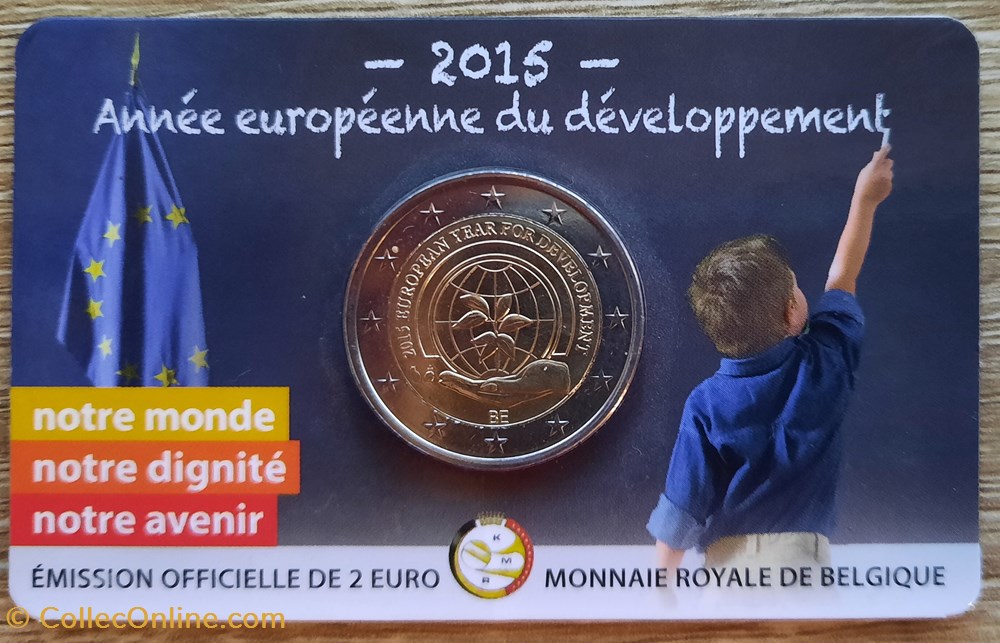 monnaies euros 2 belgique 2015 annee europeenne du developpement coincard bu