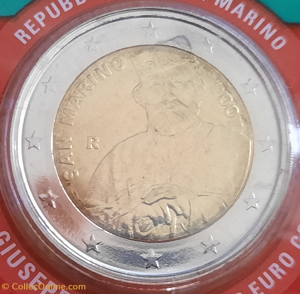 2€ Saint-Marin 2007 - Bicentenaire de la naissance de Giuseppe Garibaldi - Coincard monnaies euros 2 saint marin 2007 bicentenaire de la naissance de giuseppe garibaldi coincard