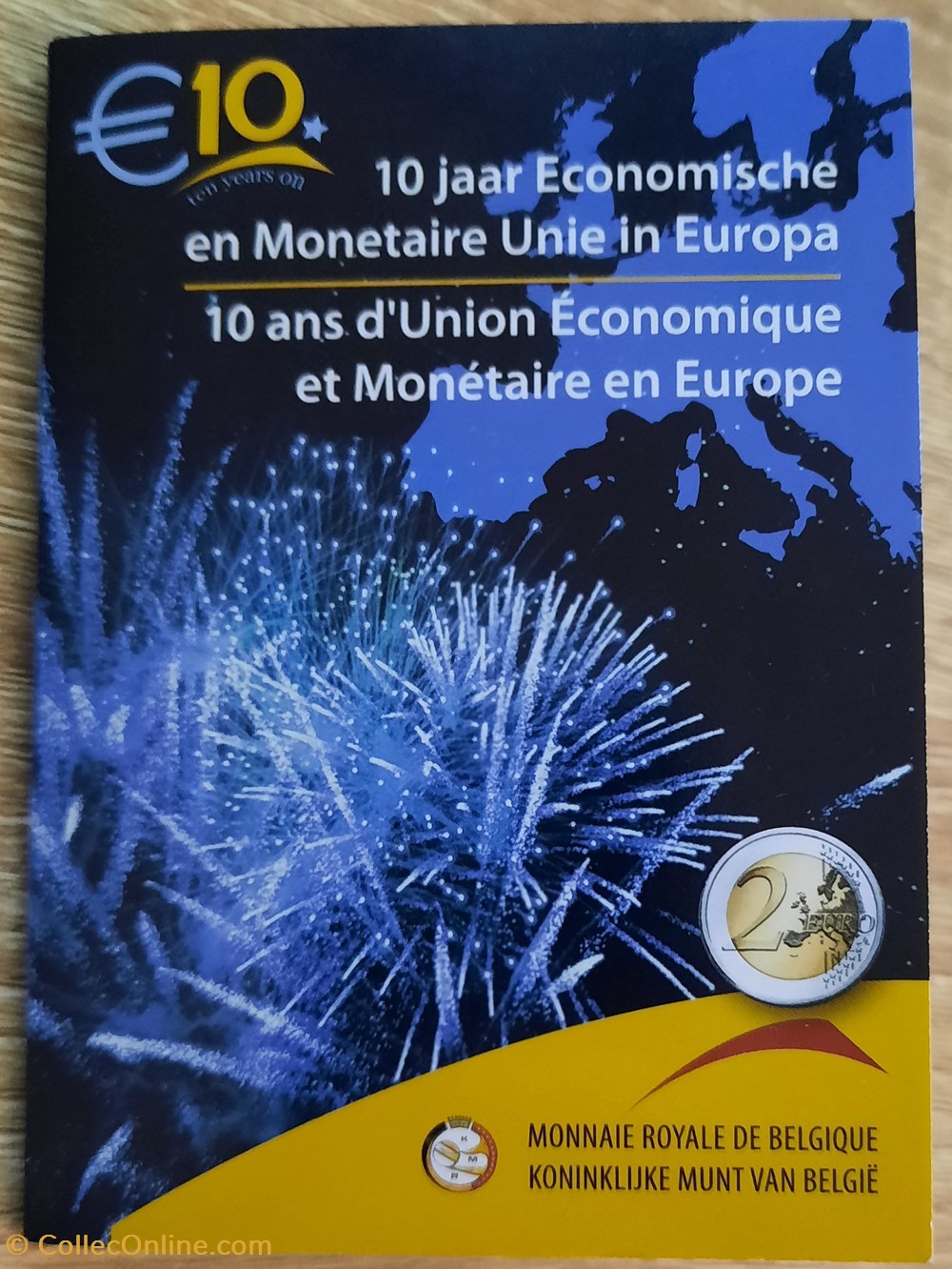 monnaies euros 2 belgique 2009 10 ans union economique et monetaire en europe coincard bu