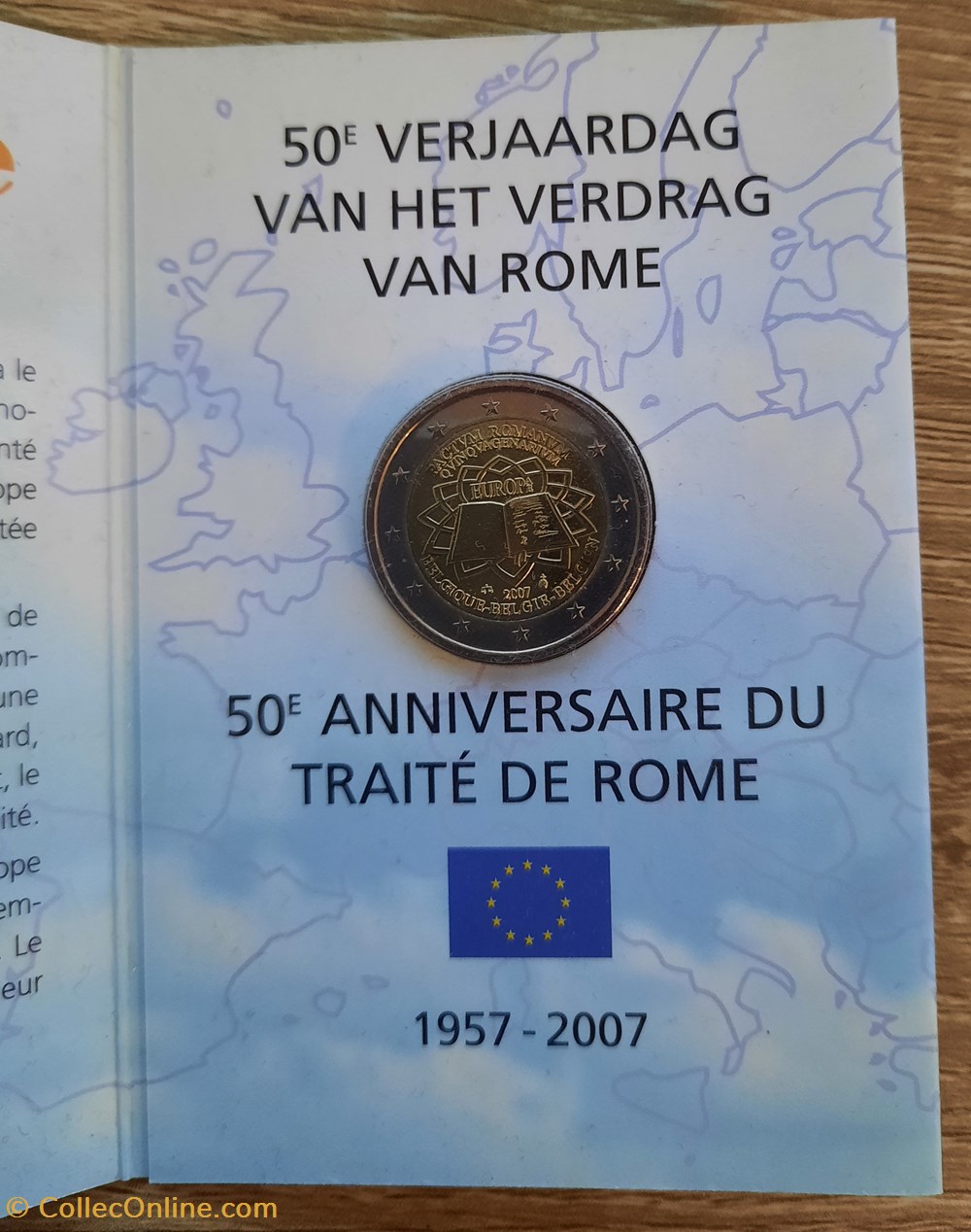 monnaies euros 2 belgique 2007 50 ans traite de rome coincard bu