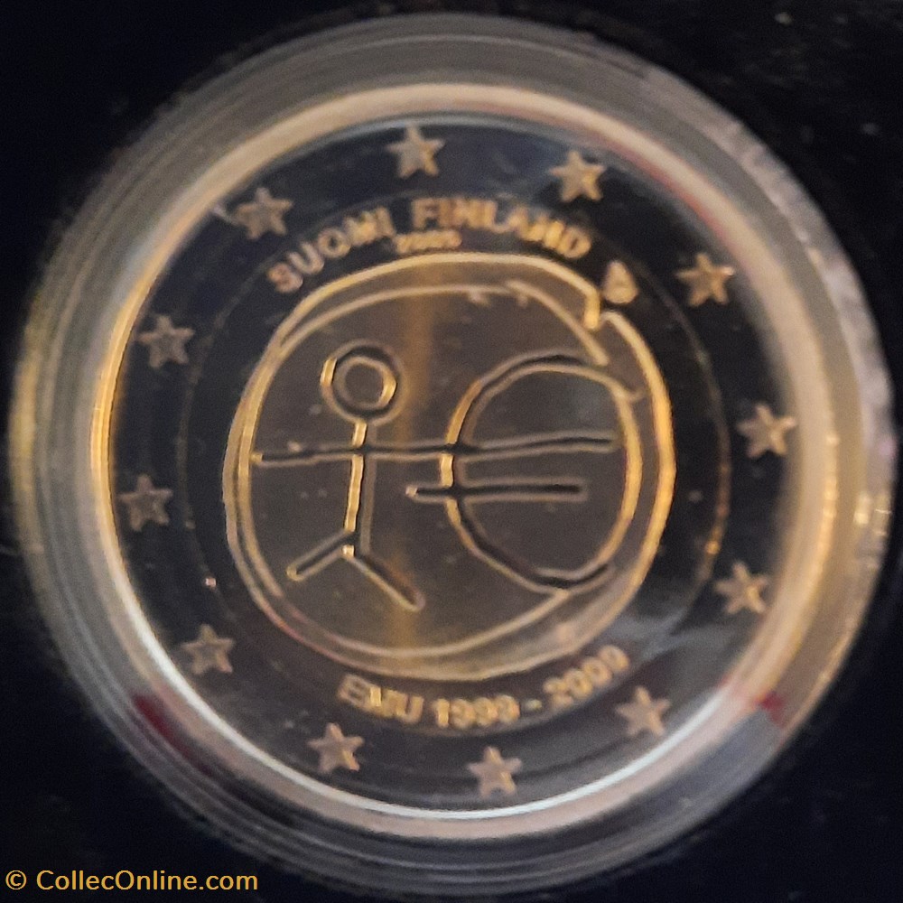 2€ Finlande 2009 - 10e anniversaire de l’Union économique et monétaire - BE avec écrin monnaies euros 2 finlande 2009 10e anniversaire de l union economique et monetaire be avec ecrin