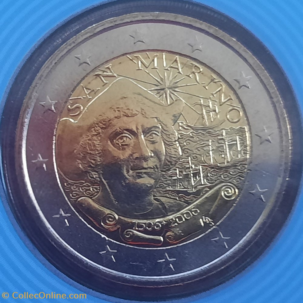 2€ Saint-Marin 2006 - 500e anniversaire de la mort de Christophe Colomb - Coincard monnaies euros 2 saint marin 2006 500e anniversaire de la mort de christophe colomb coincard