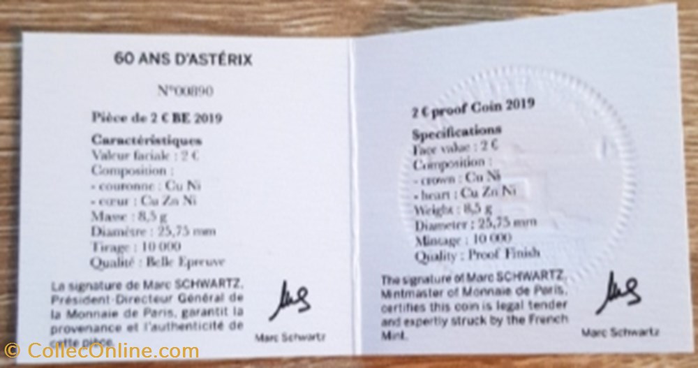 2€ France 2019 - 60e anniversaire d’Astérix - BE avec écrin 3 monnaie euro 2 france 2019 60e anniversaire d asterix be avec ecrin