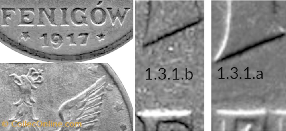 10 fenigów 1917 - 6 - second reverse coins world poland 10 fenigow 1917 6 second reverse