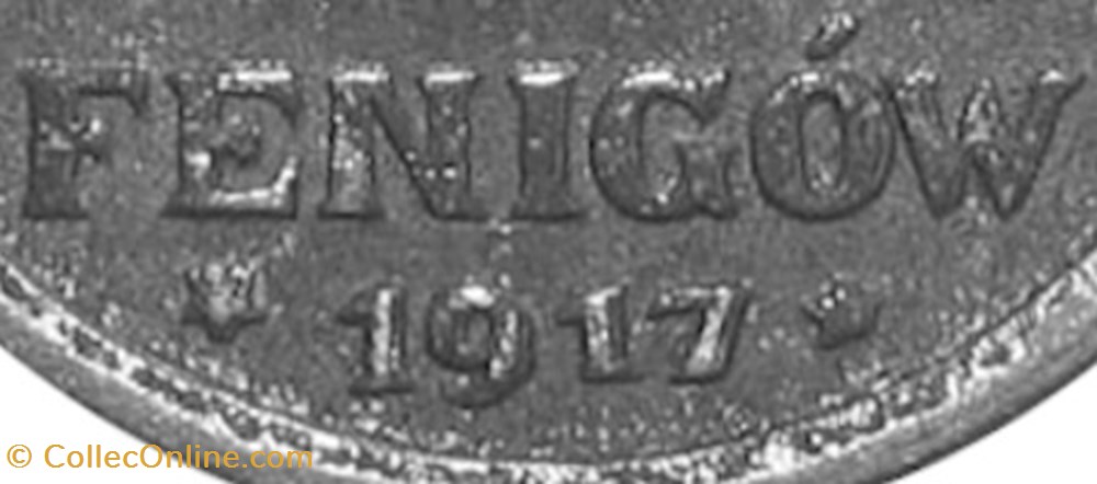 10 fenigów 1917 - 10 - second reverse - doubled die reverse 2 coins world poland 10 fenigow 1917 10 second reverse doubled die reverse 2