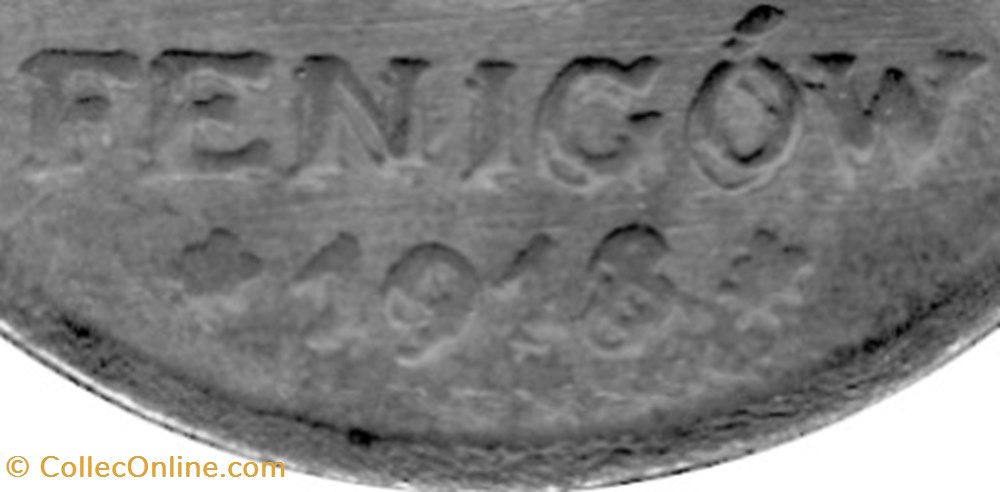 5 fenigów 1918 - 4 - doubled die reverse coins world poland 5 fenigow 1918 4 doubled die reverse