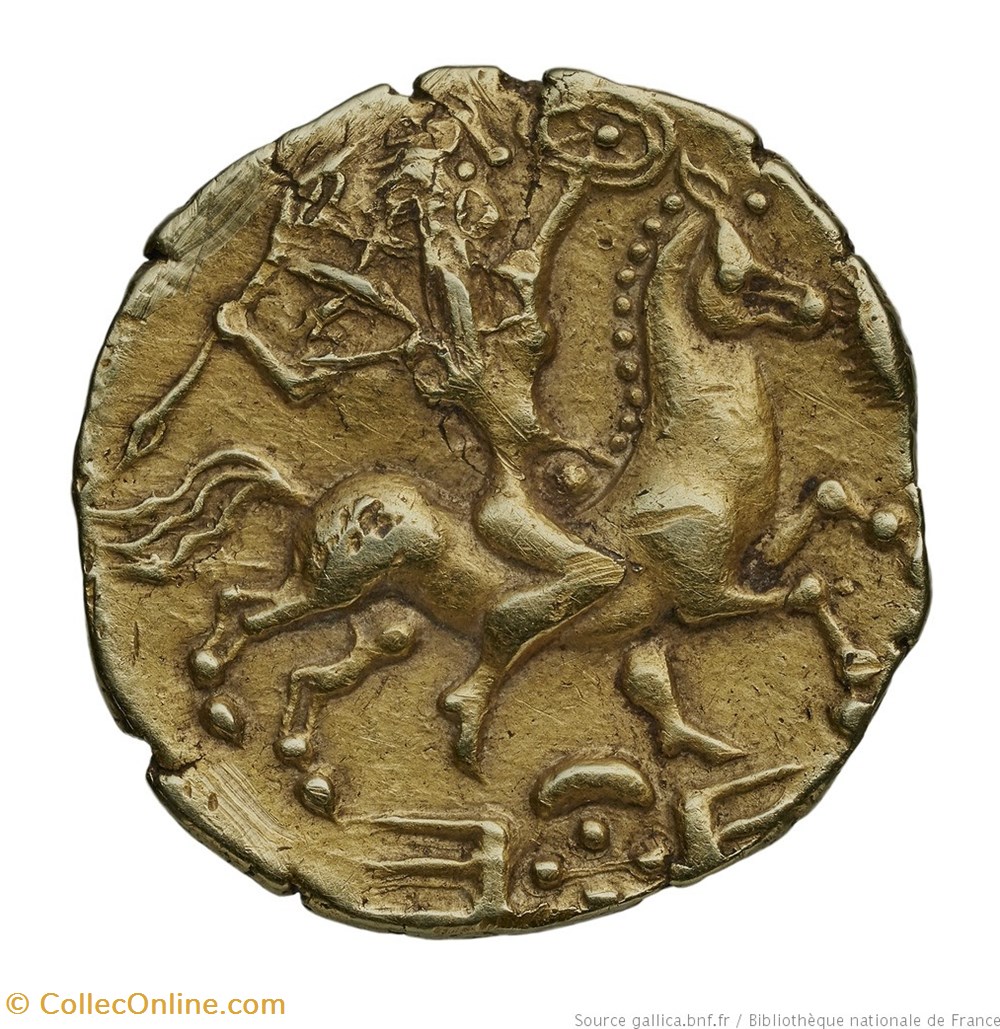 Statère au foudre, contremarque monnaies antiques av jc ap celtes statere au foudre contremarque