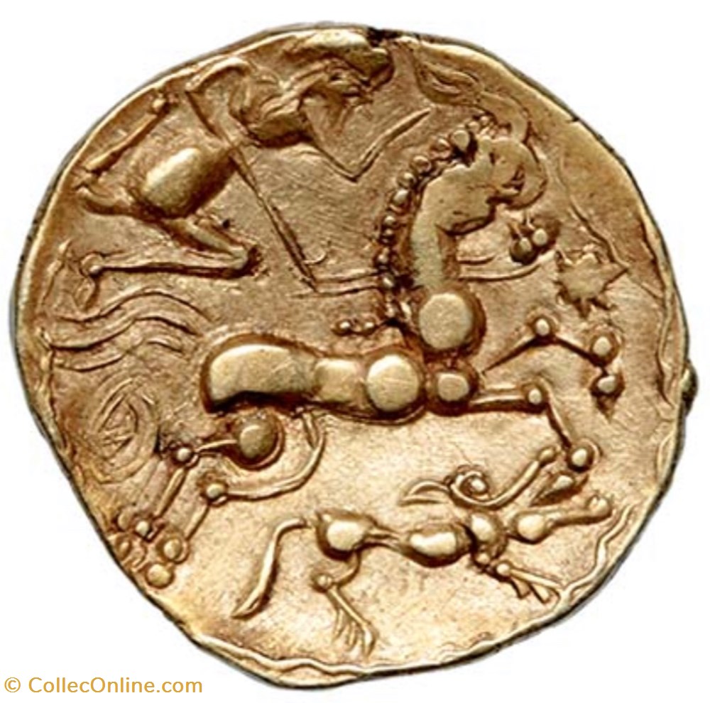 Hémistatère à la joue tatouée monnaies antiques av jc ap celtes hemistatere a la joue tatouee