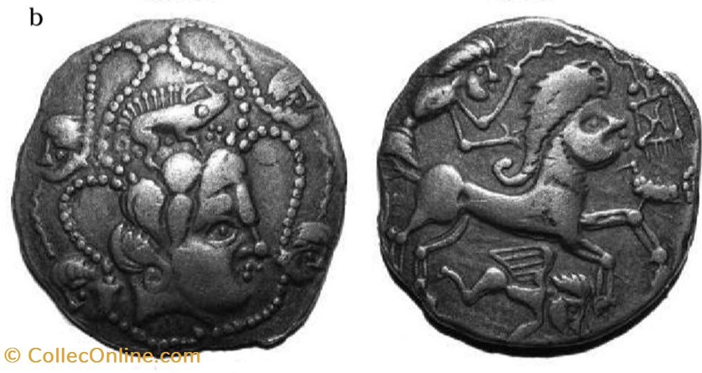 Statère en or au sanglier cimier et à la bécasse monnaies antiques celtes statere en or au sanglier cimier et a la becasse