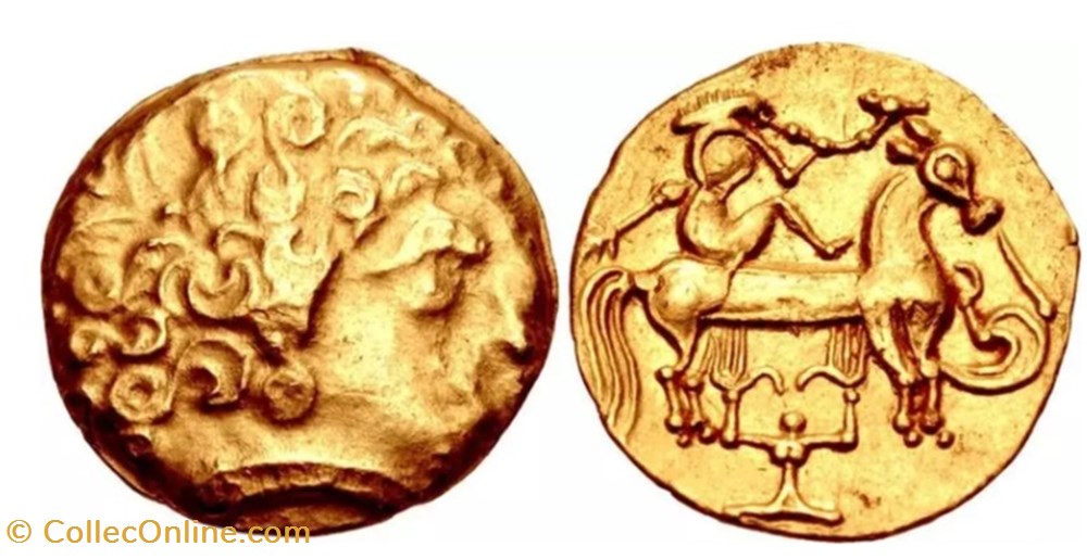 Quart de statère à la trompette monnaies antiques celtes quart de statere a la trompette