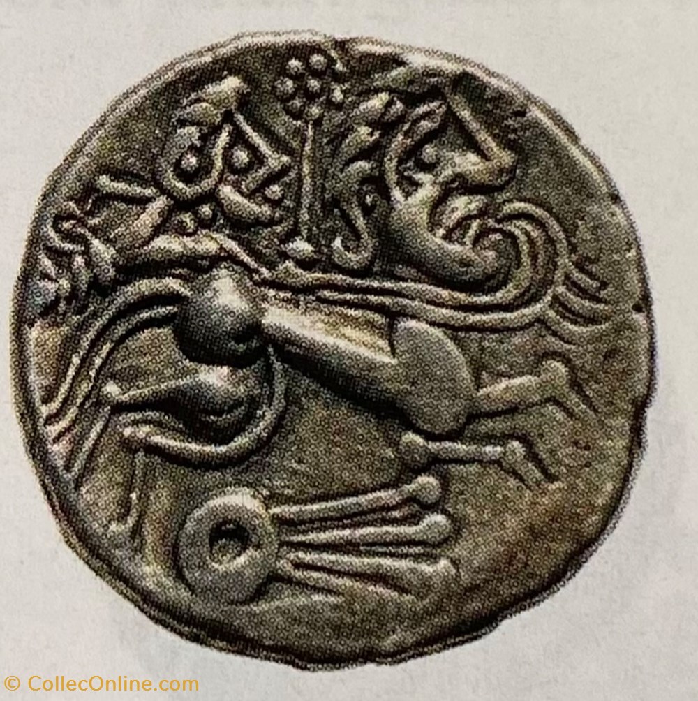 Statère en argent à la lyre horizontale monnaies antiques av jc ap celtes statere en argent a la lyre horizontale