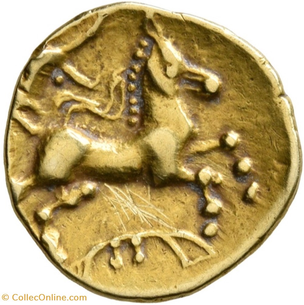 Quart de statère, type au joug monnaies antiques av jc ap celtes quart de statere type au joug