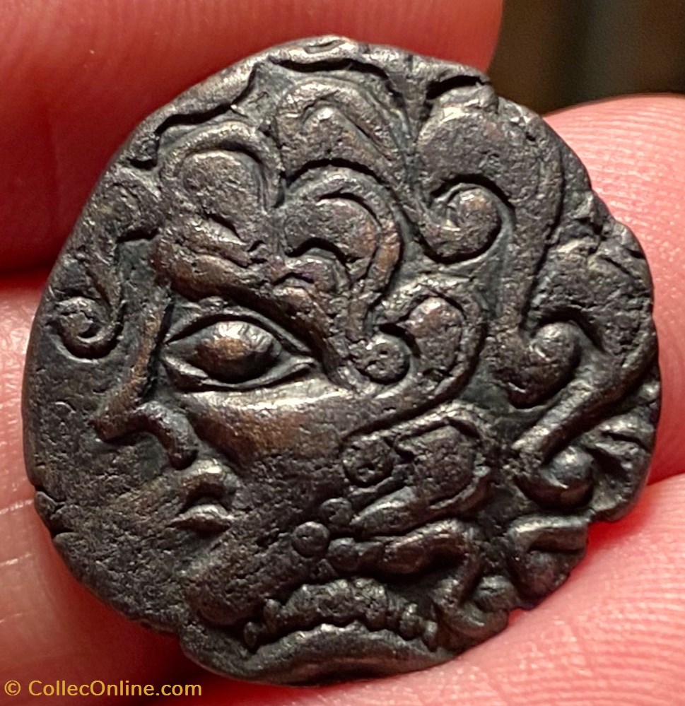 monnaie antique jc ap gauloise statere aulerque diablinte a la cavaliere armee