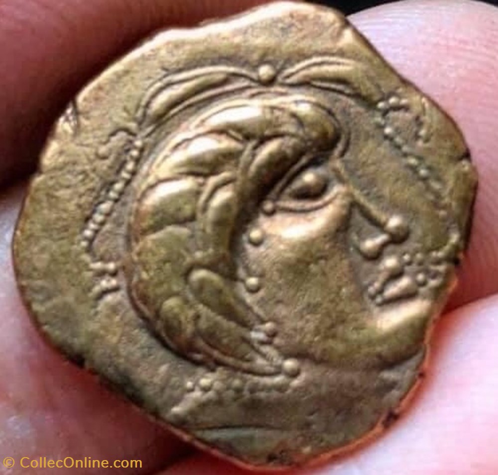 monnaies antiques av jc ap celtes statere d electrum a la petite tete droit et revers a droite