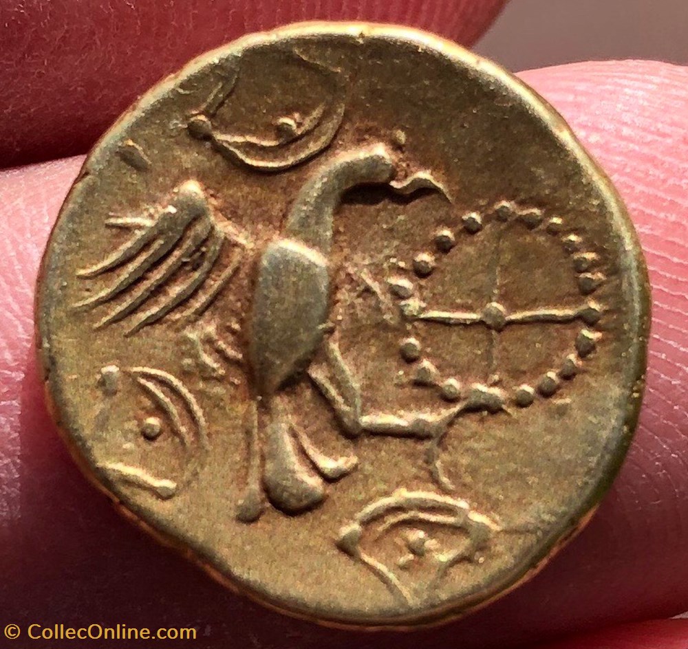 Hémistatère à l'aigle, variante monnaies antiques av jc ap celtes hemistatere a aigle variante