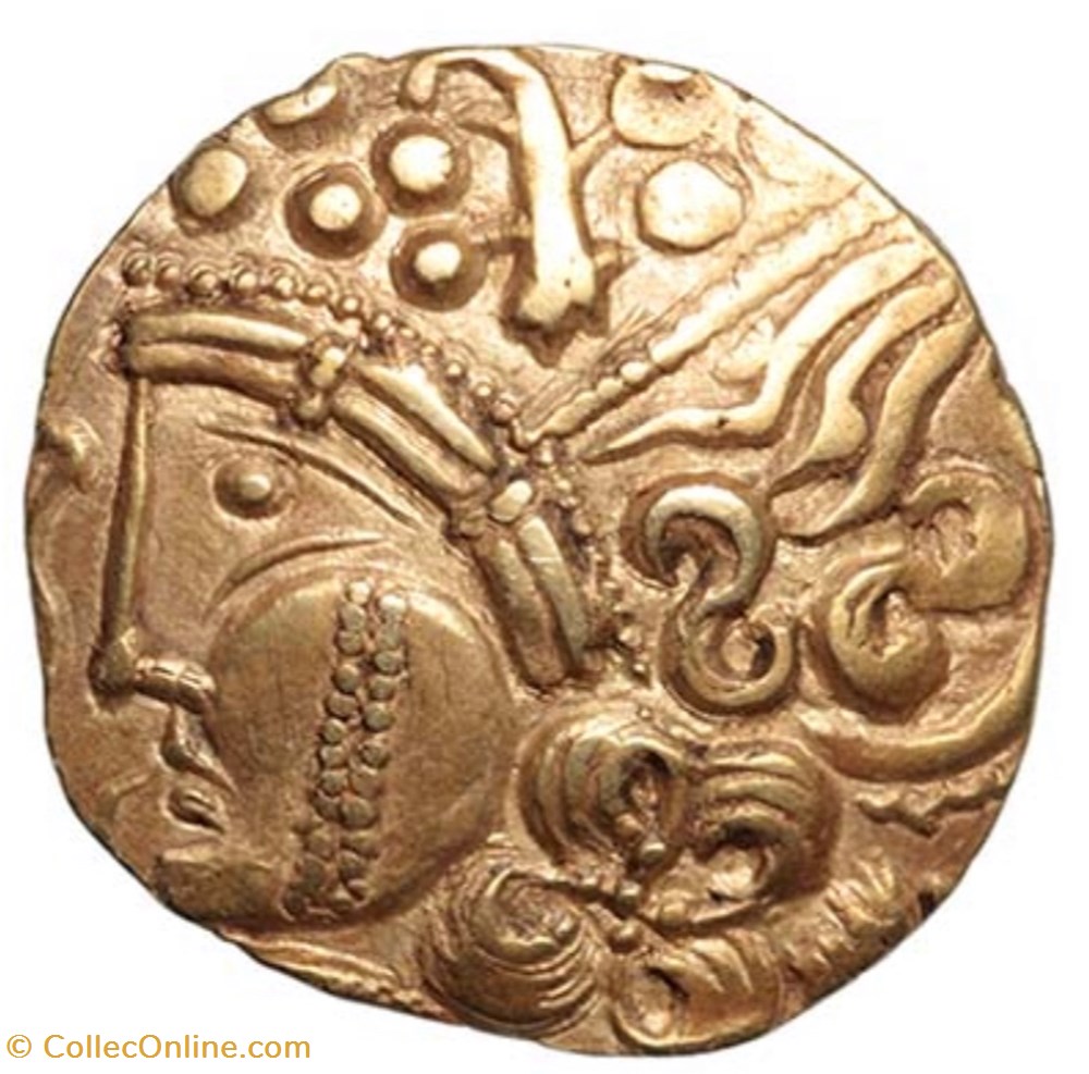 Hémistatère à la joue tatouée monnaies antiques av jc ap celtes hemistatere a la joue tatouee