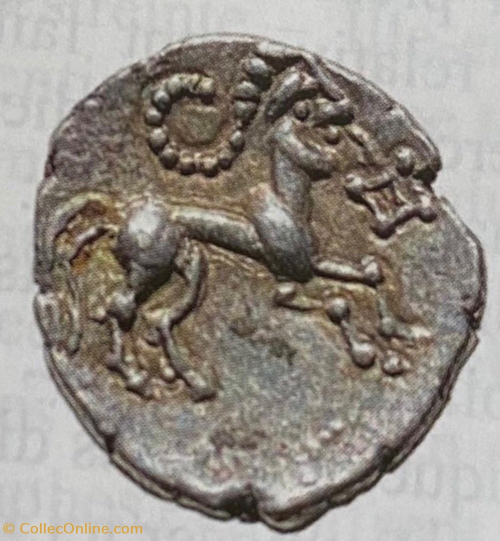 Quart de statère en argent au cheval libre monnaies antiques celtes quart de statere en argent au cheval libre