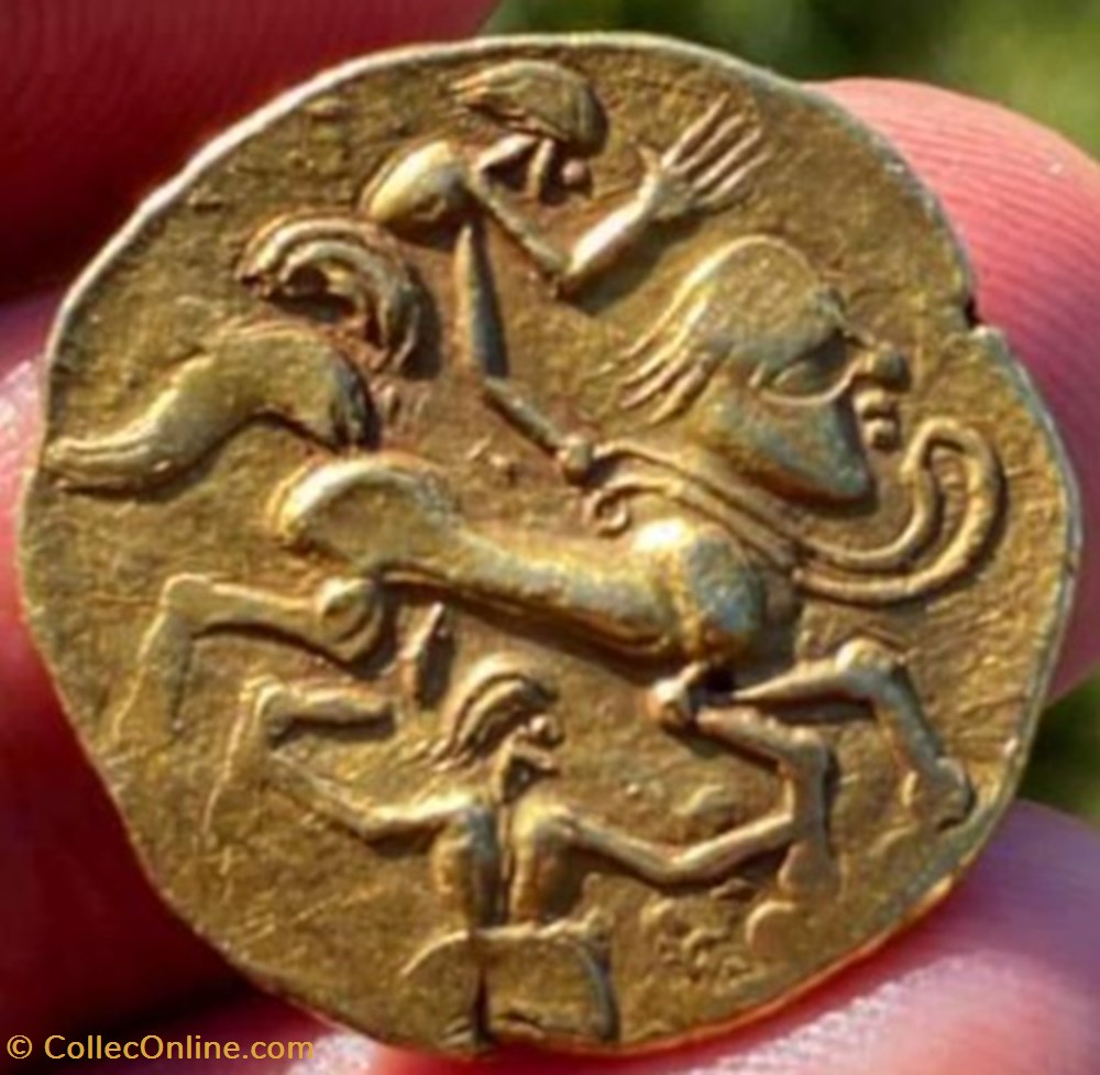 Statère d'or au bâton, exemplaire DT.2183 monnaies antiques celtes statere or au baton exemplaire dt 2183