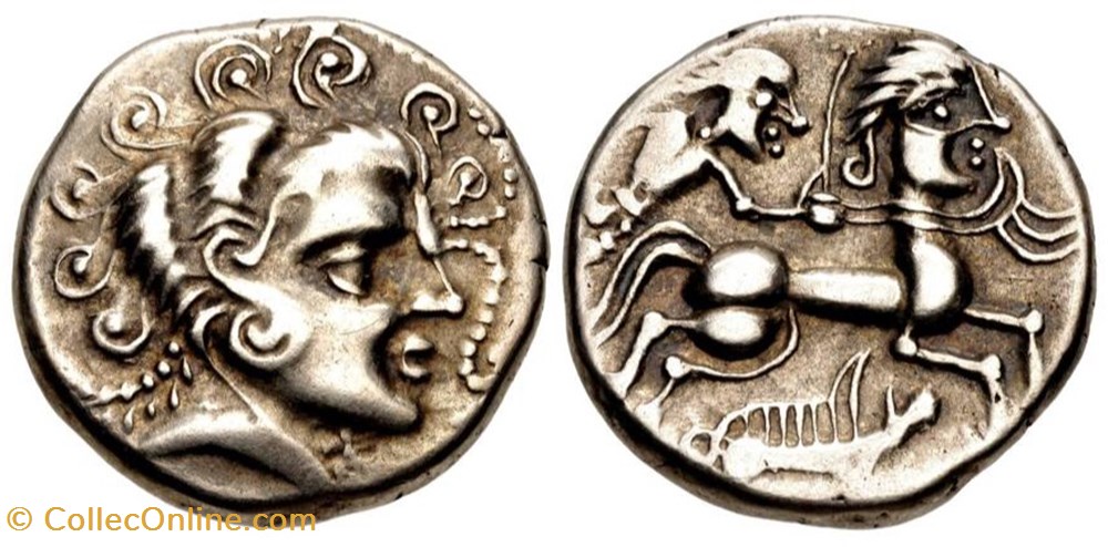 Statère en argent au sanglier monnaies antiques celtes statere en argent au sanglier