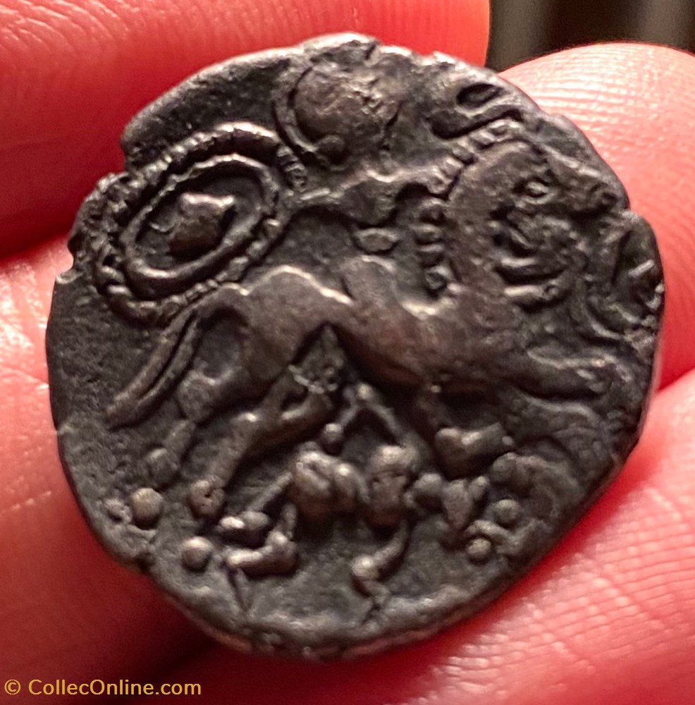 monnaie antique jc ap gauloise statere aulerque diablinte a la cavaliere armee