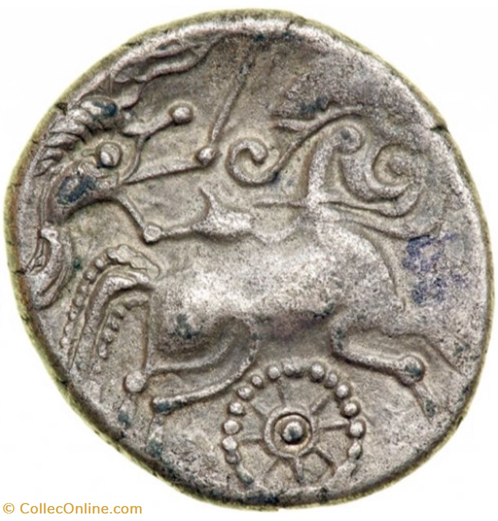 Statère en billon au profil barbu monnaies antiques av jc ap celtes statere en billon au profil barbu