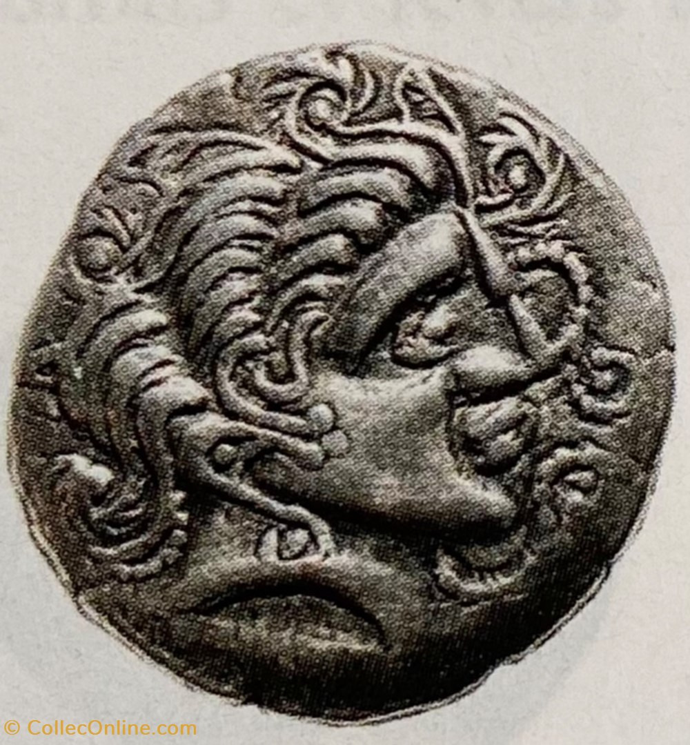 Statère en argent à la lyre horizontale monnaies antiques av jc ap celtes statere en argent a la lyre horizontale
