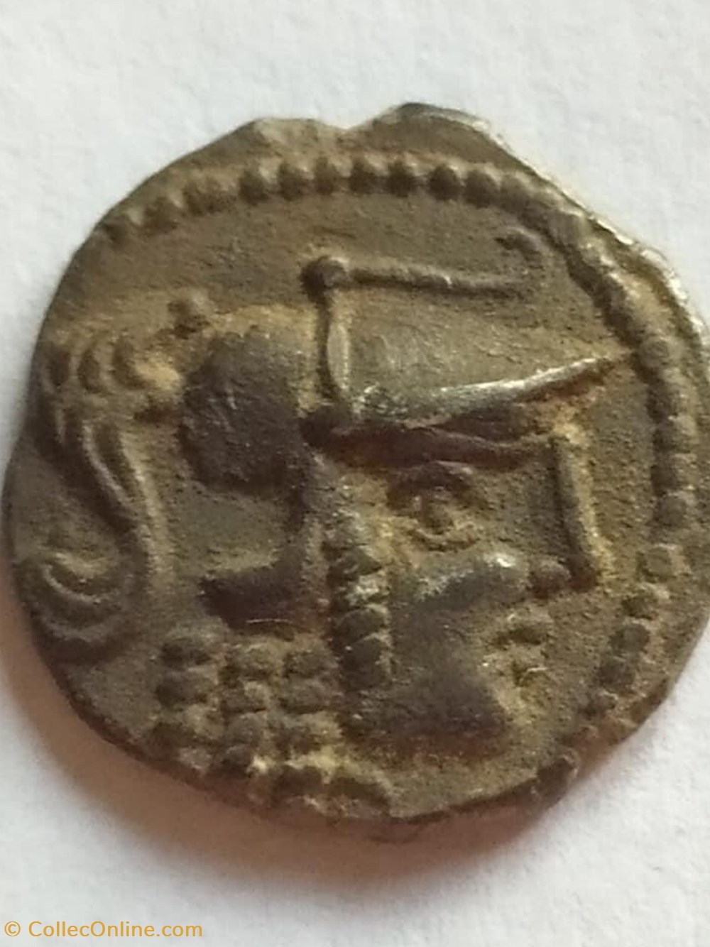 Pallas au cheval androcéphale et à la roue monnaies antiques av jc ap celtes pallas au cheval androcephale et a la roue