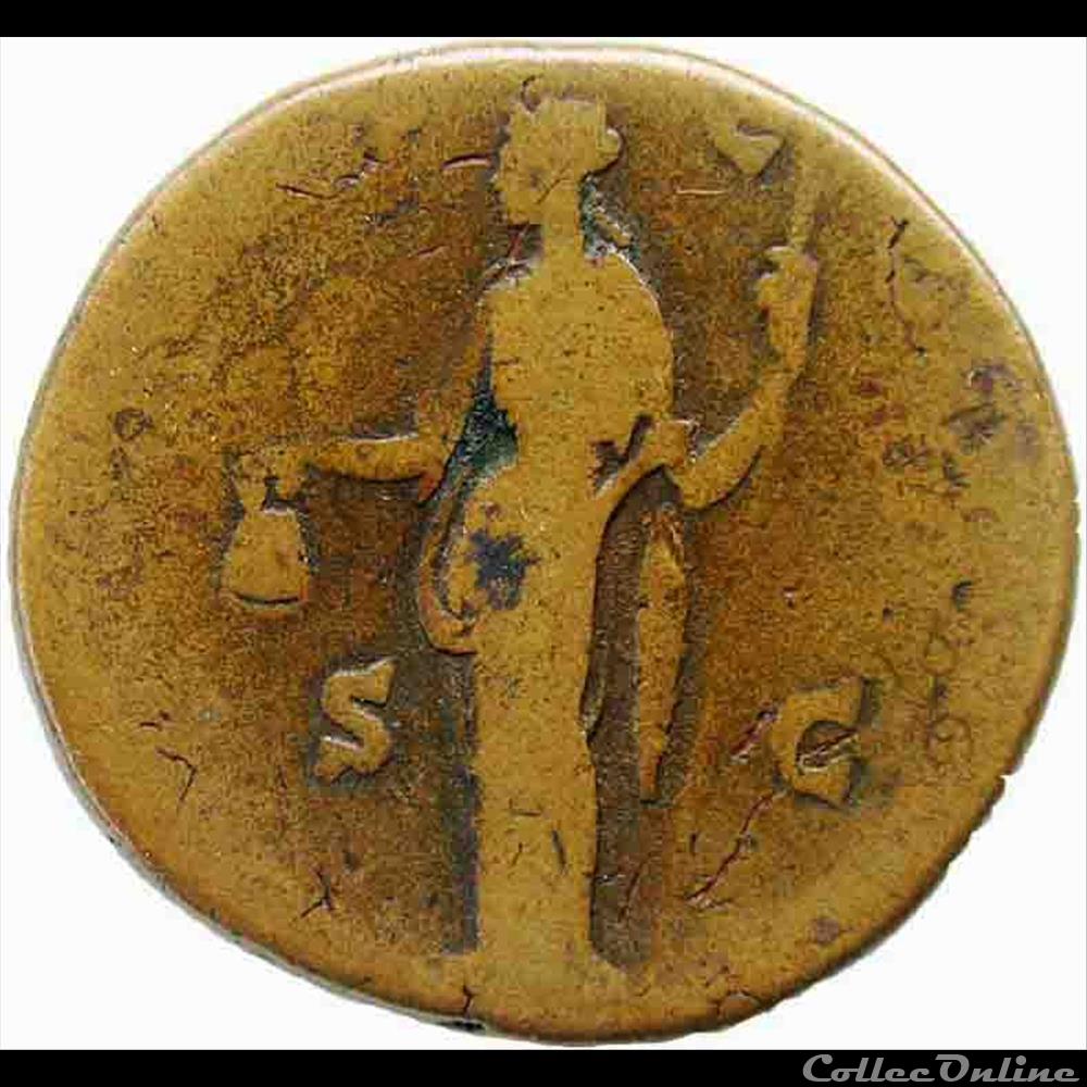 Sesterce d'Antonin le Pieux monnaie antique romaine sesterce antonin le pieux