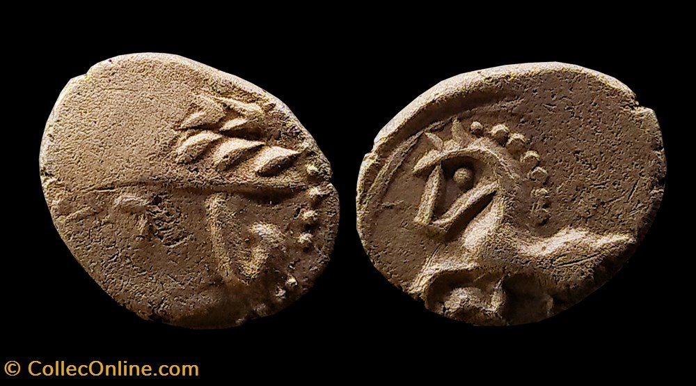 ALLOBROGES (Région du Dauphiné) Denier au cheval galopant et au “caducée” monnaies antiquite av jc ap gauloises allobroges region du dauphine denier au cheval galopant et au caducee