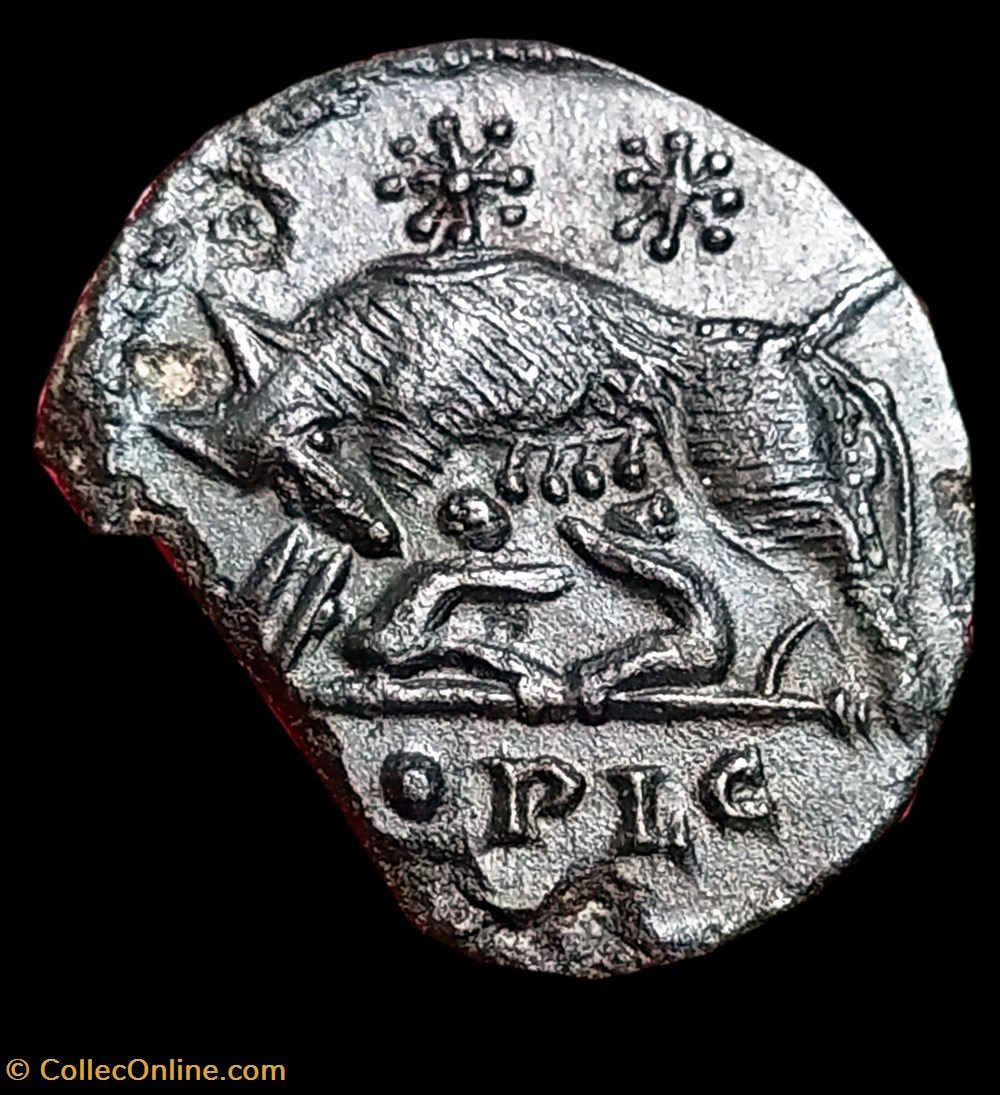 VRBS – ROMA - Lyon - RIC.247 - 330/331 monnaies antiquite av jc ap romaines republicaines imperiales vrbs roma lyon ric 247 330 331