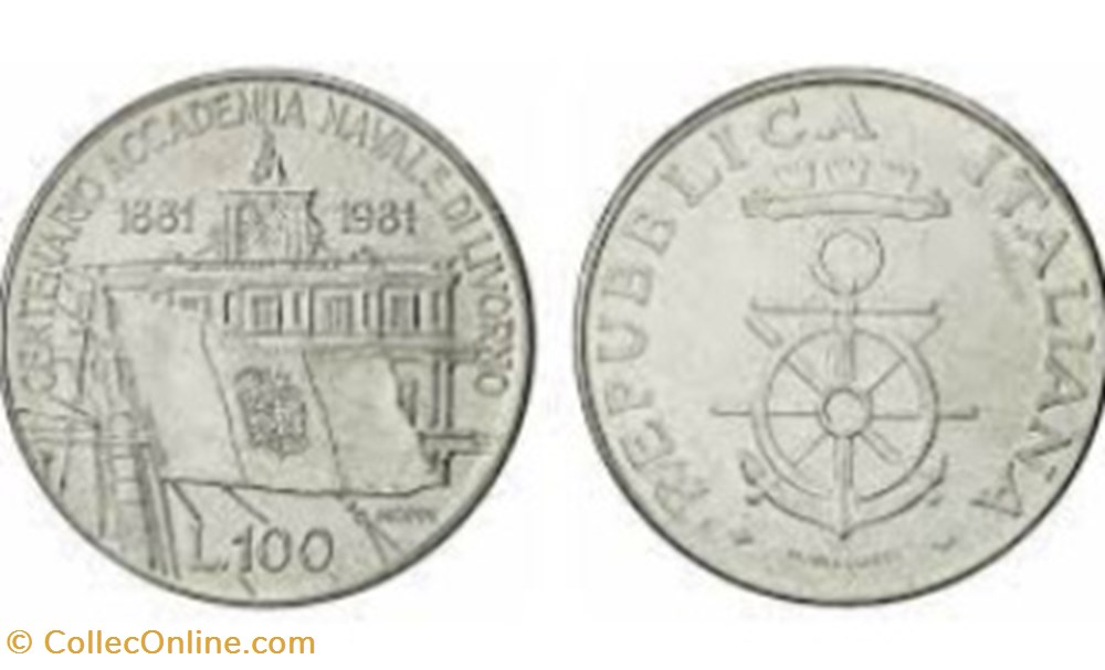 monete 100 lire accademia navale di livorno