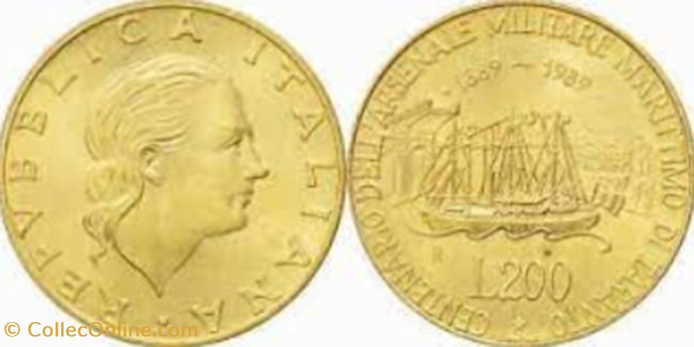 monete 200 lire arsenale di taranto
