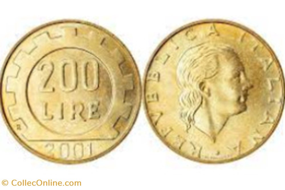 monete 200 lire ingranaggio