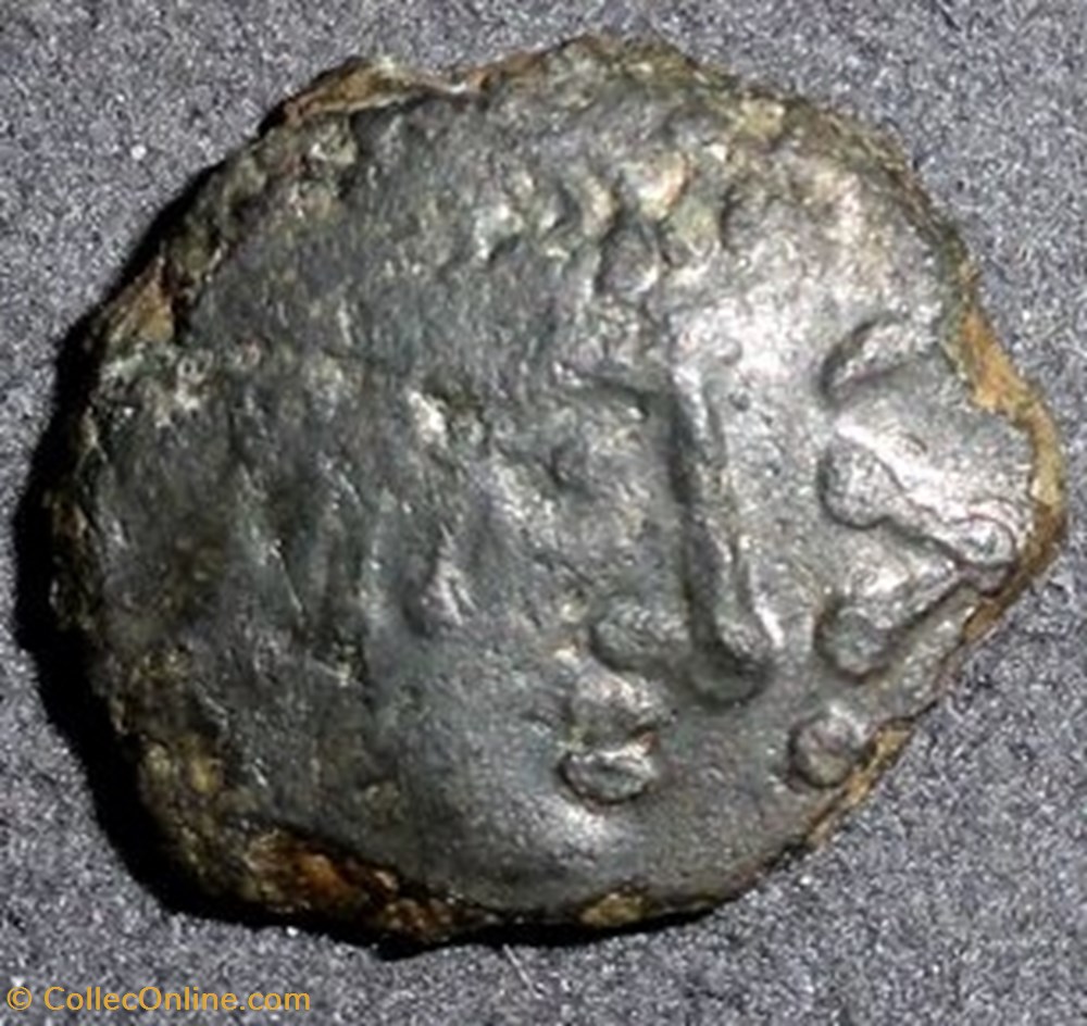 Bronze CARIVS/A.HIR.IMP au lion monnaie antique av jc ap gauloise bronze carivs a hir imp au lion