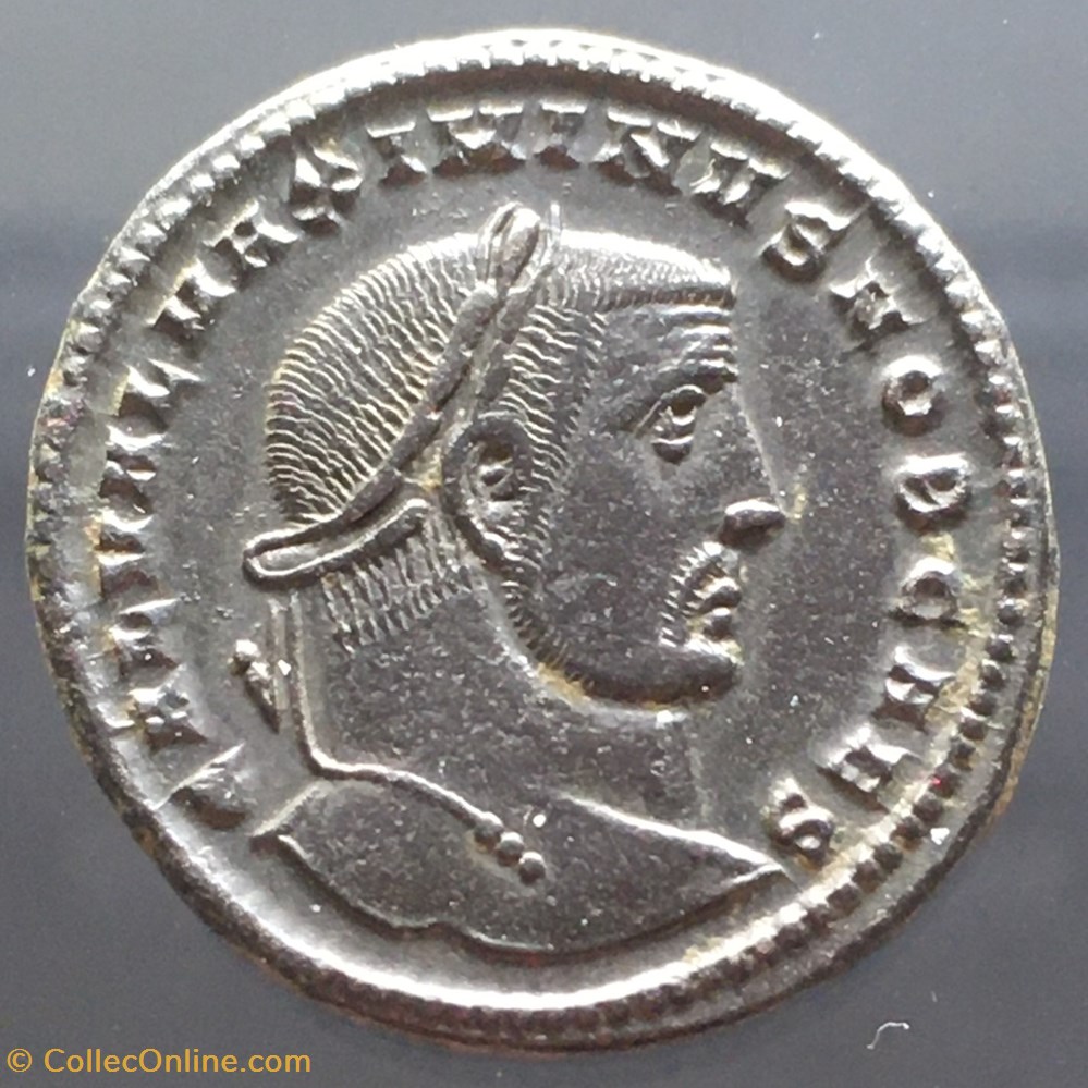 monnaies antiquite av jc ap romaines republicaines imperiales follis de maximin ii daia genio popvli romani ht gamma