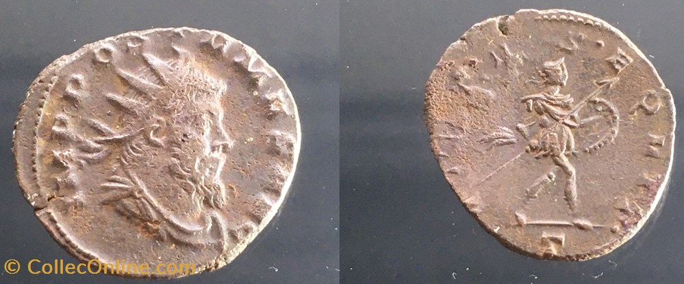 EG 143 - Antoninien de Aureolus - VIRTVS . EQVIT// T monnaie antiquite av jc ap romaine republicaine imperiale eg 143 antoninien de aureolus virtvs eqvit t
