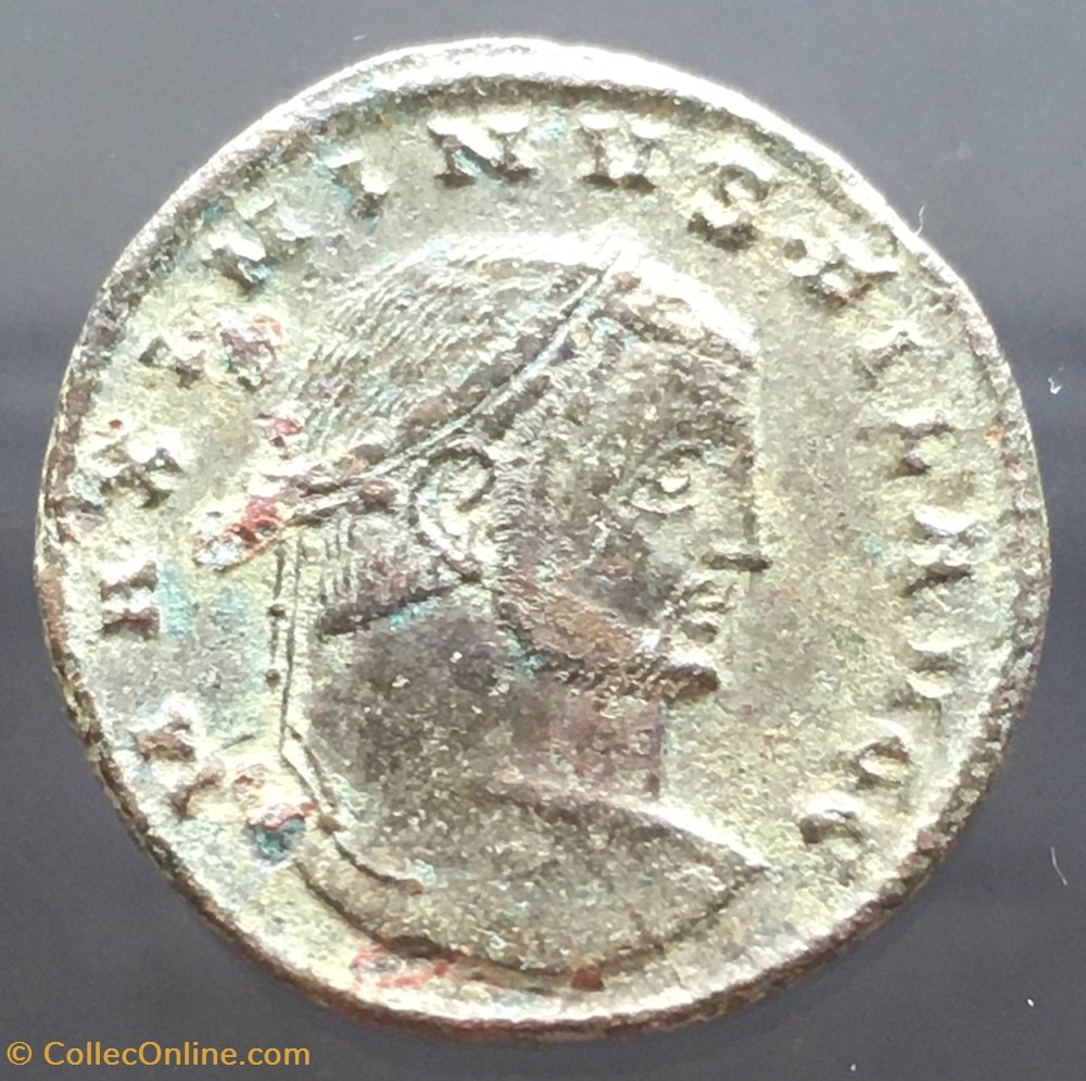 Follis de Maximin II Daia - GENIO CAESARIS / ETOILE / DELTA / SM.TS monnaies antiquite av jc ap romaines republicaines imperiales follis de maximin ii daia genio caesaris etoile delta sm ts