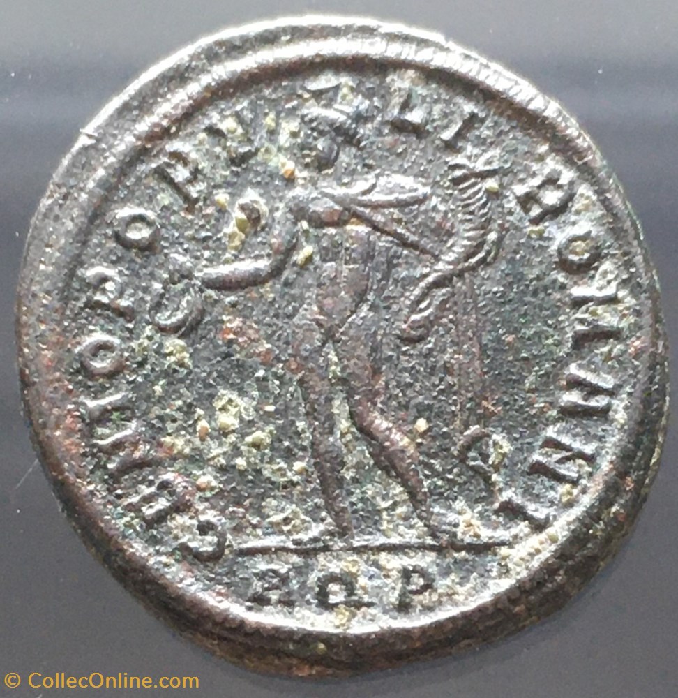 Follis de Maximien Hercule - GENIO POPVLI ROMANI / AQP monnaies antiquite av jc ap romaines republicaines imperiales follis de maximien hercule genio popvli romani aqp