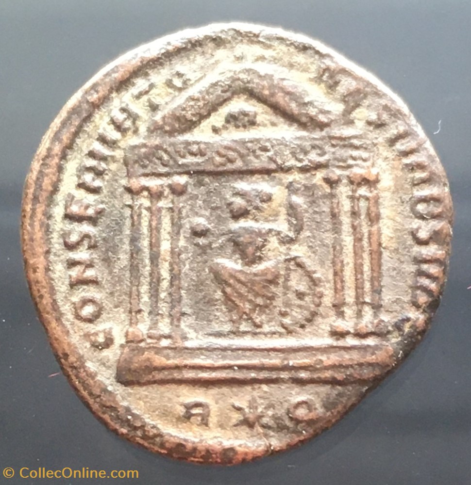 Follis de Constantin 1er "le Grand" - CONSERVATORES VRB SVAE / R ETOILE Q monnaies antiquite av jc ap romaines republicaines imperiales follis de constantin 1er le grand conservatores vrb svae r etoile q