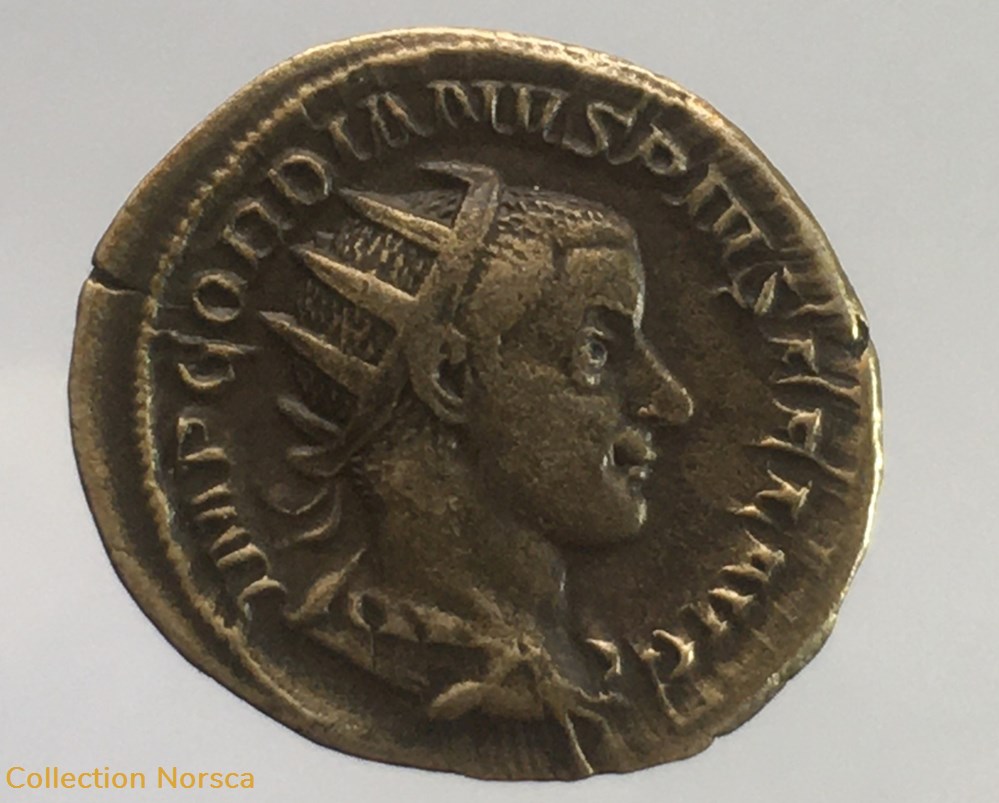 monnaie antique av jc ap romaine republicaine imperiale antoninien de gordien iii p m tr p v cos ii p p
