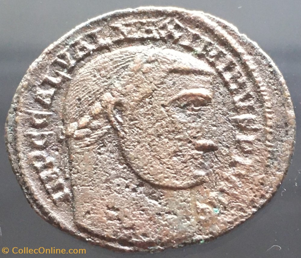 Follis de Maximin II Daia - GENIO IMPERATORIS / CROISSANT / K / r P / ALE monnaies antiquite av jc ap romaines republicaines imperiales follis de maximin ii daia genio imperatoris croissant k r p ale