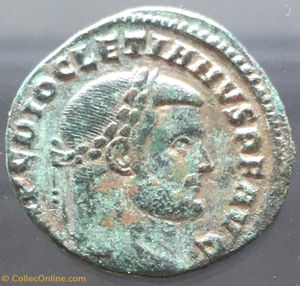 Follis de Dioclétien - SAC MON VRB AVGG ET CAESS NN / R(CROISSANT)P monnaies antiquite jc ap romaines republicaines imperiales follis de diocletien sac mon vrb avgg et caess nn r croissant p