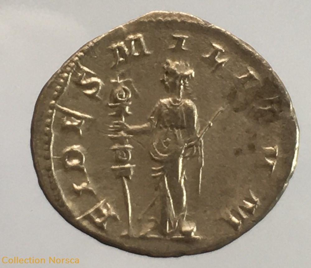 monnaie antique av jc ap romaine republicaine imperiale antoninien de gordien iii fides militvm