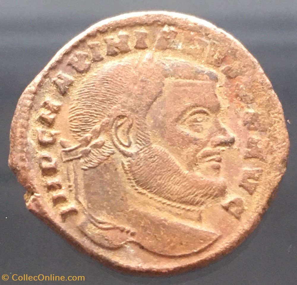 Follis de Maximien Hercule - CONSERVATORES VRB SVAE / R ETOILE S monnaies antiquite av jc ap romaines republicaines imperiales follis de maximien hercule conservatores vrb svae r etoile s