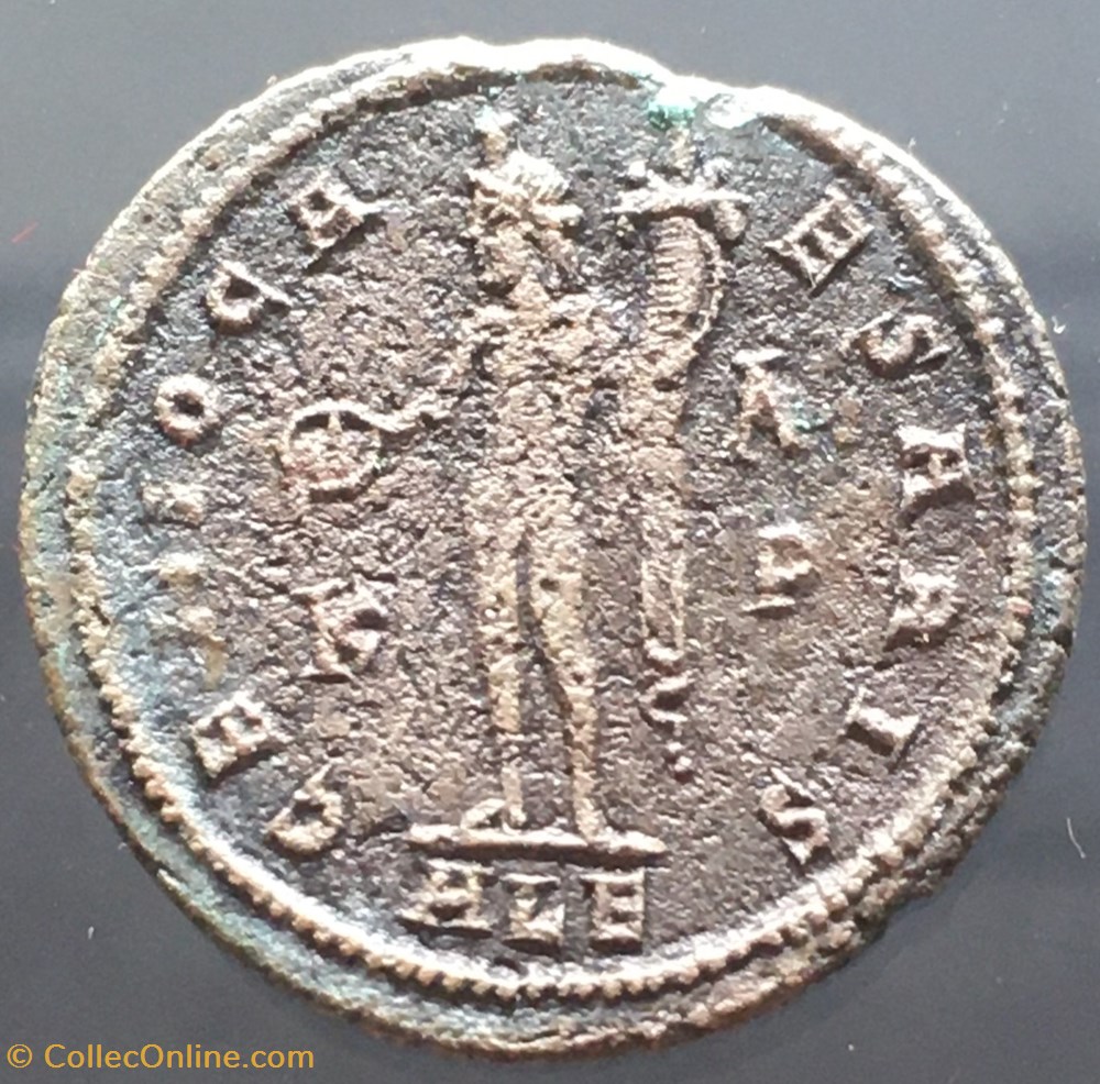 Follis de Maximin II Daia - GENIO CAESARIS / K / DELTA P / ALE monnaies antiquite av jc ap romaines republicaines imperiales follis de maximin ii daia genio caesaris k delta p ale