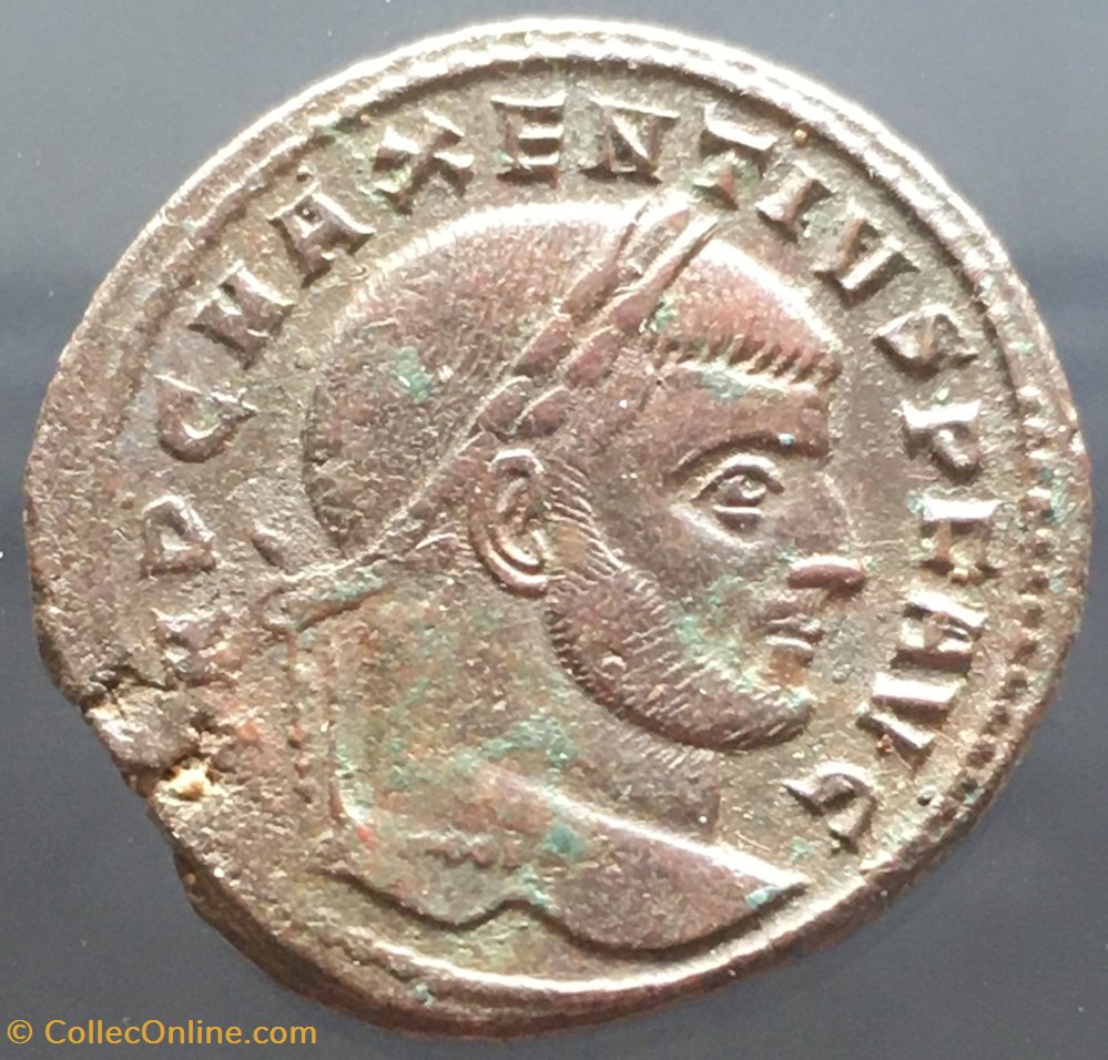 Follis de Maxence - AETERNITAS AVG N / MOST? monnaies antiquite jc ap romaines republicaines imperiales follis de maxence aeternitas avg n most