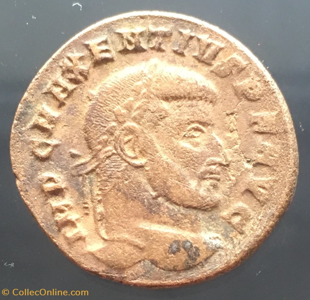 Follis de Maxence - CONSERV VRB SVAE / AQS monnaies antiquite av jc ap romaines republicaines imperiales follis de maxence conserv vrb svae aqs